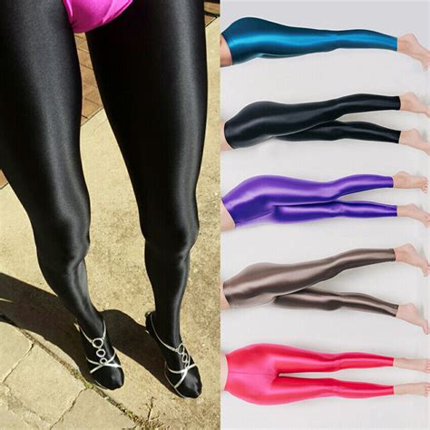 Leohex Women S Sexy Leggings Glitter Stockings Satin Glossy Opaque Shiny Jegging Ebay
