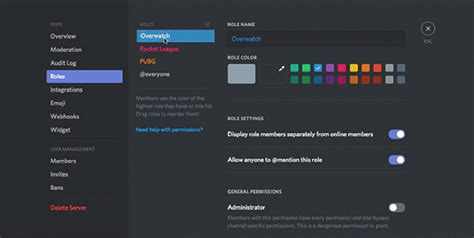 Discord Role Color Codes