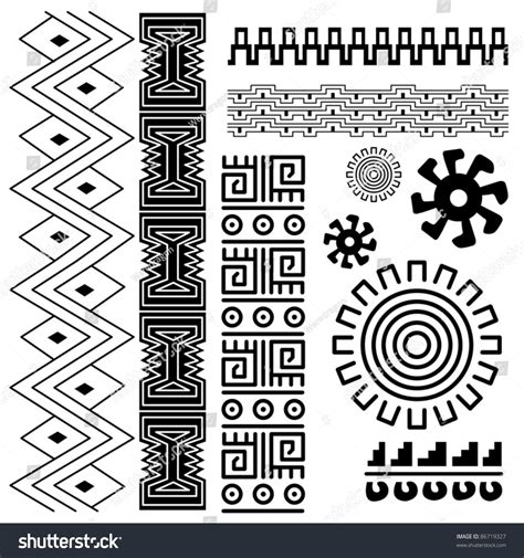 Vector Image Of Ancient American Pattern On White Nando Mayan
