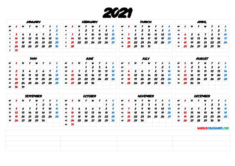 2021 Free Printable Yearly Calendar With Week Numbers 6 Templates Vrogue