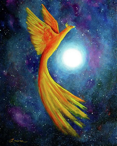 Cosmic Phoenix Rising Painting By Laura Iverson