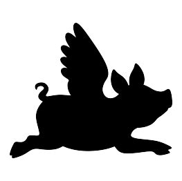 Flying Pig Silhouette | Pig silhouette, Flying pig silhouette, Animal silhouette