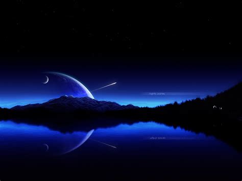 Online Crop Lake Near Forest And Mountain At Night Hd Wallpaper
