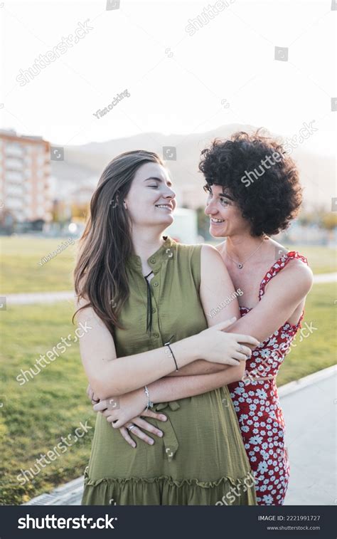 Lesbian Couple Hugs Park Outdoorslgbt Concept Stock Photo Shutterstock