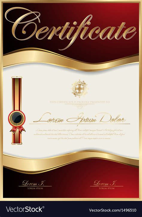 Elegant Certificate Template Royalty Free Vector Image