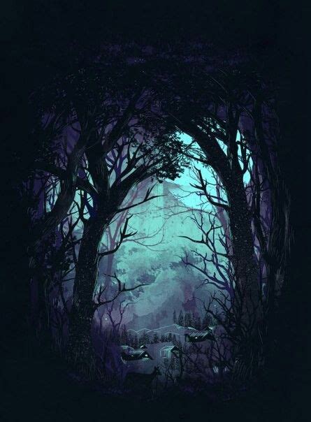 Dark Forest Illustration Fantasy Landscape Landscape Art Dark