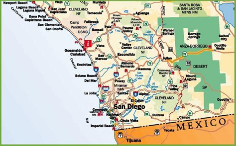 San Diego On A Map Of California Printable Maps