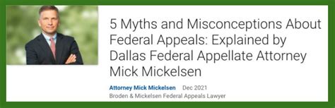 Federal Appellate Lawyer Mick Mickelsen Creates Ebook 5 Myths And