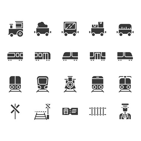 Train Stations Related Icon Set 684064 Vector Art At Vecteezy