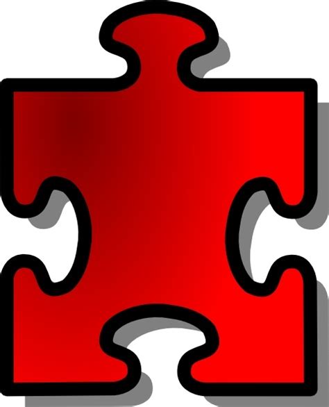 Red Jigsaw Piece Clip Art Free Vector In Open Office Drawing Svg Svg
