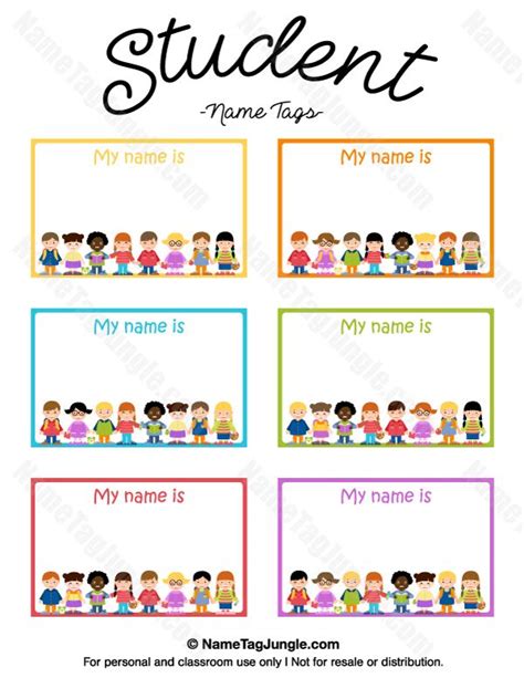The Student Name Tags Are Shown In Different Colors And Font With An