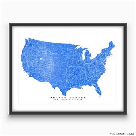 Usa Map Print United States Of America Landscape — Maps As Art