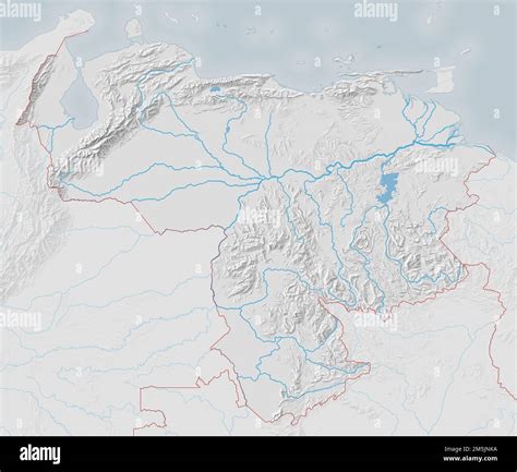 Topographic Map Of Venezuela Stock Photo Alamy