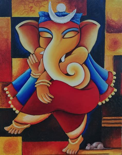 Easy Ganesha Acrylic Painting