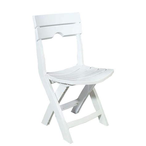 Adams Manufacturing Quik Fold White Patio Chair 8575 48 3700 The Home