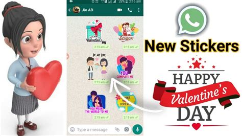 Valentines Day Whatsapp Stickers Send Lovely Stickers For Valentine Youtube