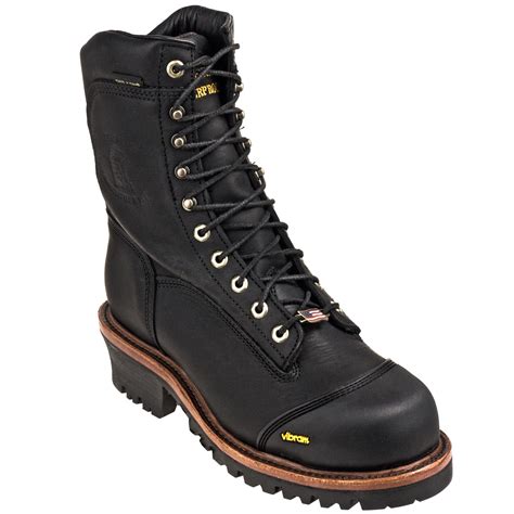 Chippewa Boots Mens 25380 Black Waterproof Composite Toe Super Series Loggers