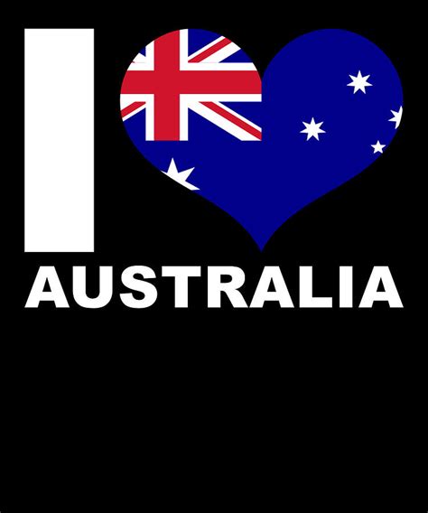 I Love Australia Heart Flag Australia Digital Art By Manuel Schmucker