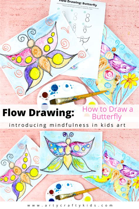 Flow Drawing For Kids How To Draw A Butterfly Childrens Art Projects