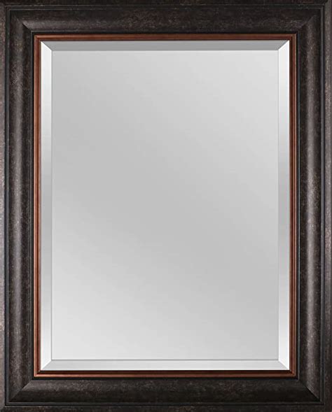 Mirrorize Rectangular Framed Wall Mirror 24x30 Inch Brown Bronze