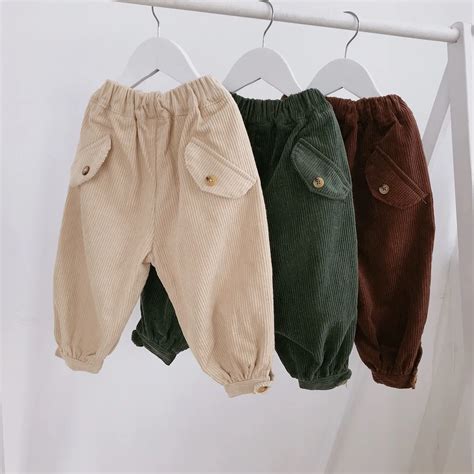 2018 New Autumn Cotton Baby Boys Casual Corduroy Pants For Baby Girls