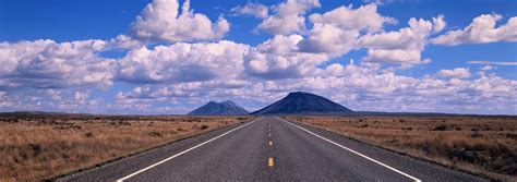 Natural Scenery Wallpaper A Wide And Straight Road The Blue Sky