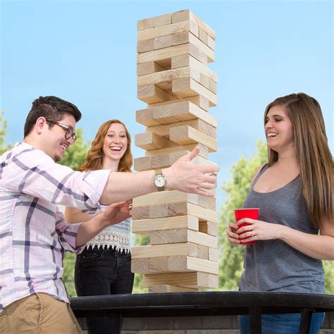 Classic Giant Wooden Blocks Tower Stacking Game Outdoors Yard Game