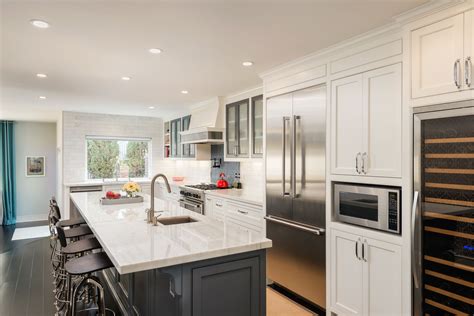 Contemporary Kitchen Remodel Featuring High End Appliances White And