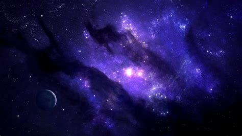 Hd Wallpaper Blue And Purple Galaxy Digital Art Space Planet Stars