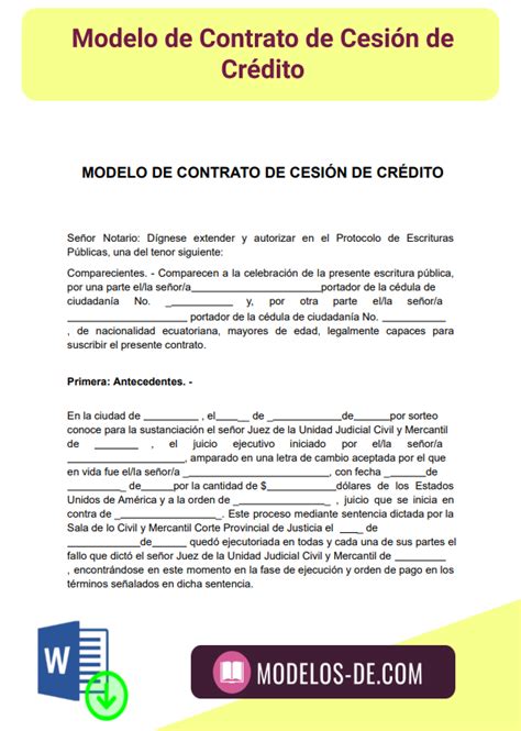 Total 90 Imagen Modelo De Notificacion De Cesion De Credito Abzlocalmx