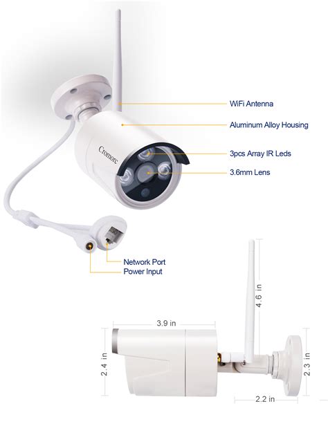 Cromorc 3mp Surveillance Bullet Camera Weatherproof Outdoor Indoor 3