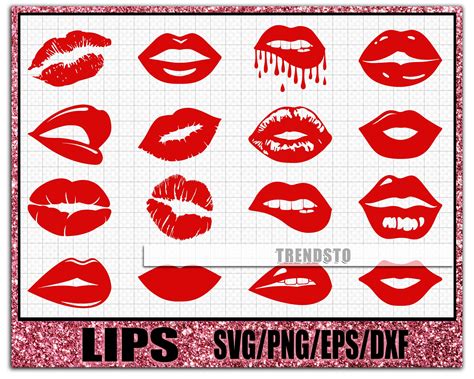 Lippen Svg Lippenbundel Svg Bijtende Lippen Kus Druipende Etsy