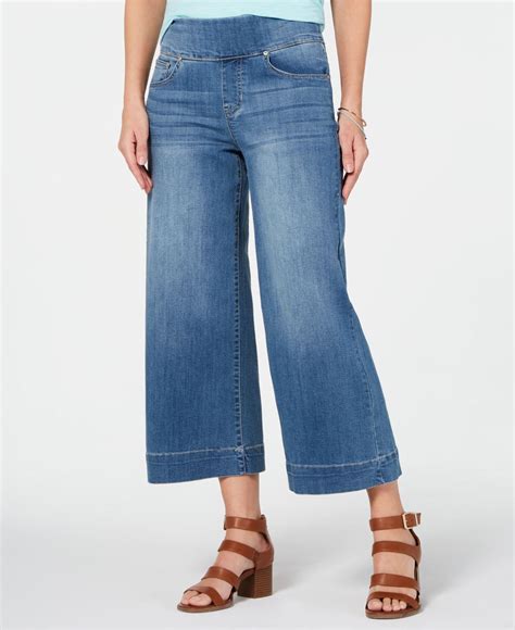 Lyst Style And Co Cropped Wide Leg Pull On Jeans Created For Macys