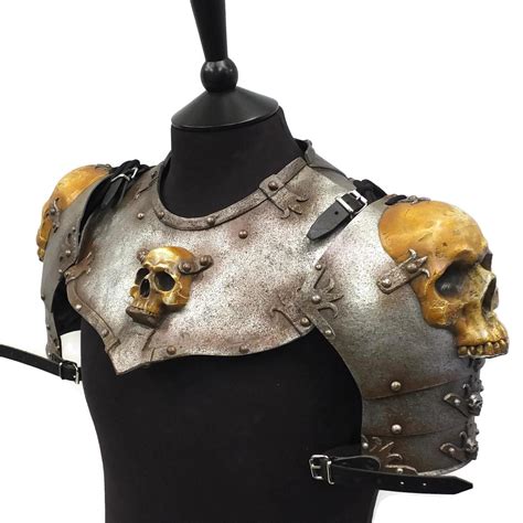 Larp Armor Ominous Skull Design Gorget Armour Set
