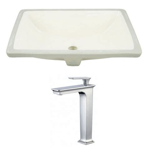 1825 In W Cupc Rectangle Bathroom Undermount Sink Set In Biscuit