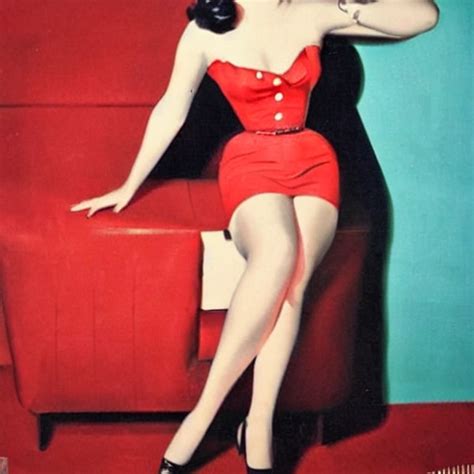 1950s Pin Up Style Lady Arthubai