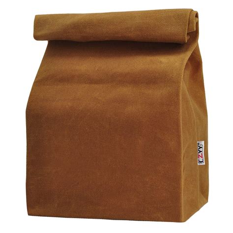 Waxed Canvas Lunch Bags Brown Paper Bag Styled Classic Updated Reusable