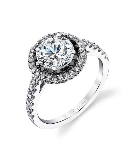 Black White Diamond Engagement Ring 215ct Cushion Cut Black Diamond