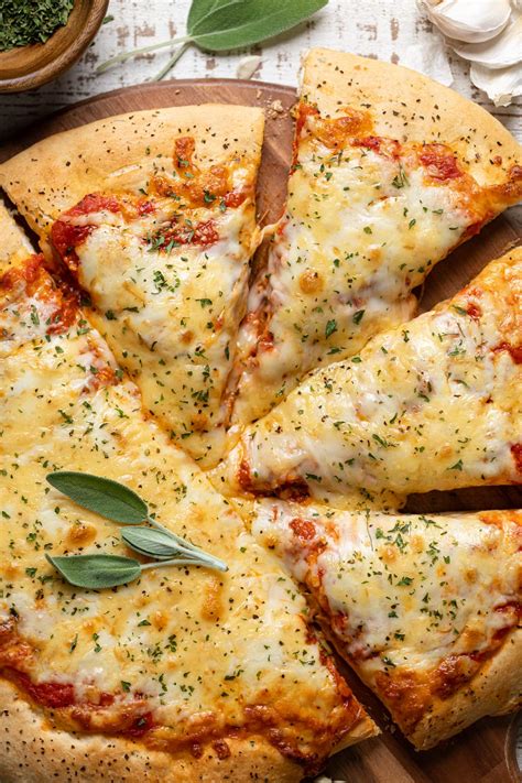 Garlic Herb Cheese Pizza With No Rise Crust Simple Healthy Recipes