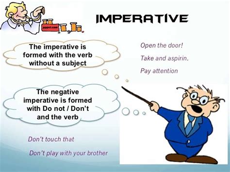 A collection of english esl powerpoints for home learning, online practice, distance learning and english classes to teach about imperative, imperative. Imperative Sentences: Definition & Examples - ESLBuzz Learning English | Imperative sentences ...
