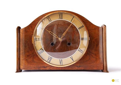 1940s Kienzle Art Deco Mantel Clock Walnut Germany Modern Etsy