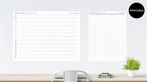 Printable Wall Calendars Instant Download Plan The Things