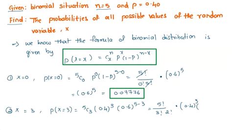 Solved In A Binomial Situation N 5 And Π040 Find The