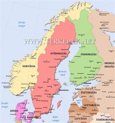 Délről a tengeren keresztül észtország határos vele. Skandinávia Térkép
