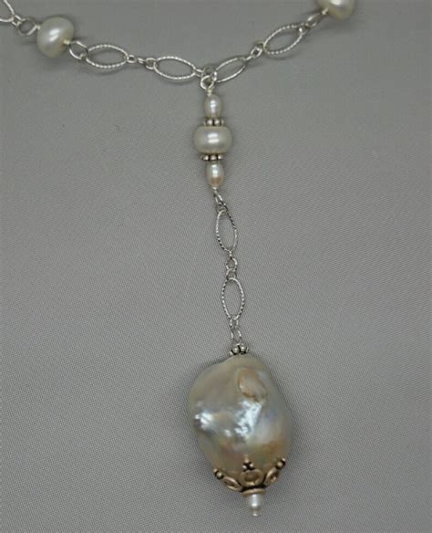 Baroque Pearl And Sterling Silver Handmade Drop Statement Etsy