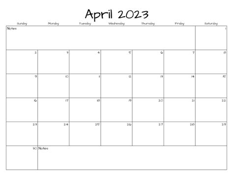 April Calendar April 2023 Printable Calendar Simple Etsy