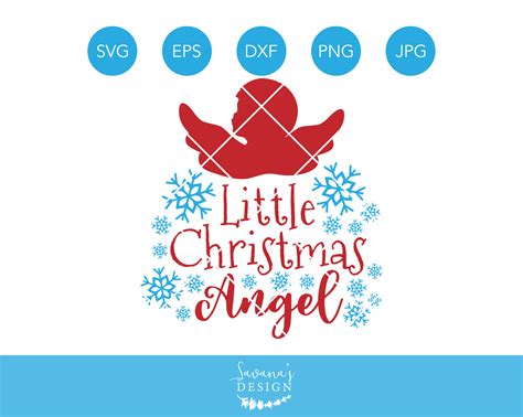 Little Christmas Angel Svg Christmas Svg Snowflakes Svg Clipart Dxf