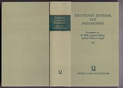 Kritisches Journal der Philosophie I/II. Mit einem Anhang herausgegeben ...
