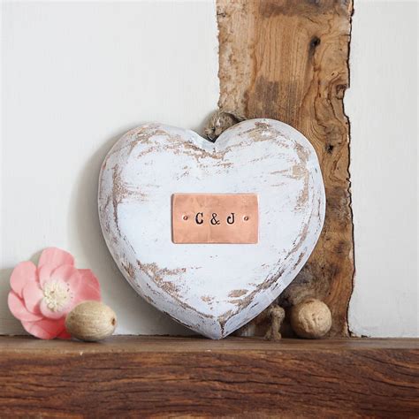 personalised wooden hanging love heart by bourneys