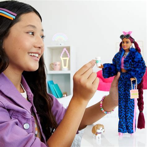 barbie extra boneca fashion leopardo azul mattel toymania loja toymania